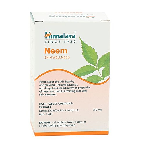 Himalaya Wellness Neem Tablets, 60 pcs For Skin Wellness, Controls Acne