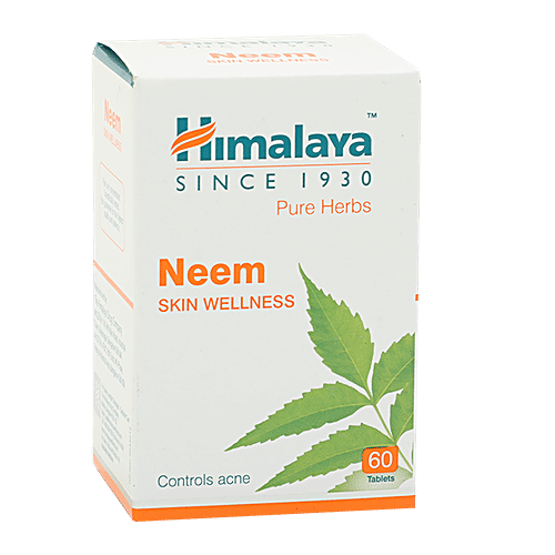 Himalaya Wellness Neem Tablets, 60 pcs For Skin Wellness, Controls Acne