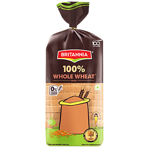 Buy Britannia Bread 100 Whole Wheat 450 Gm Online at the Best Price of Rs 50 bigbasket