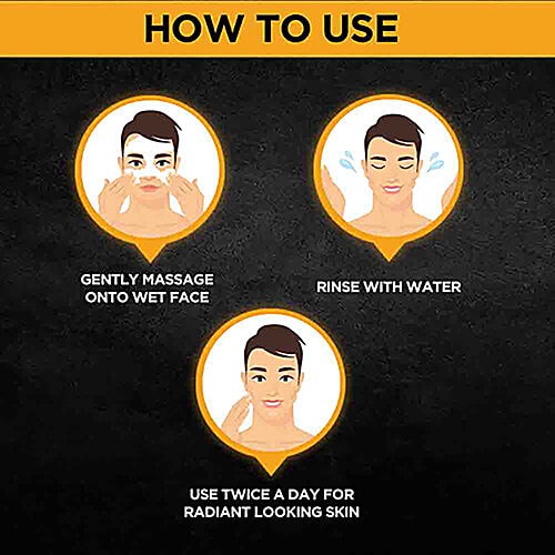 Garnier Men Turbo Bright Anti-Pollution Double Action Face Wash - Cleans Skin Deeply, 100 g  Pollution Gone, Fairness On