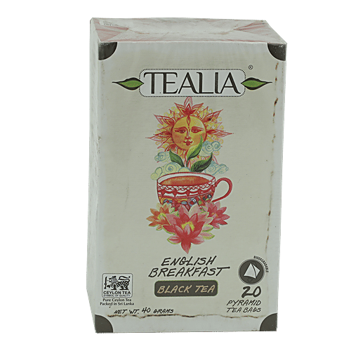 Tealia Black Tea - English Breakfast, Bio-Degradable, 40 g (20 Bags x 2 g each) 
