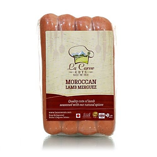 La Carne Sausage - Moroccan Lamb Merguez, 250 g Pouch Seasoned with Natural Spices