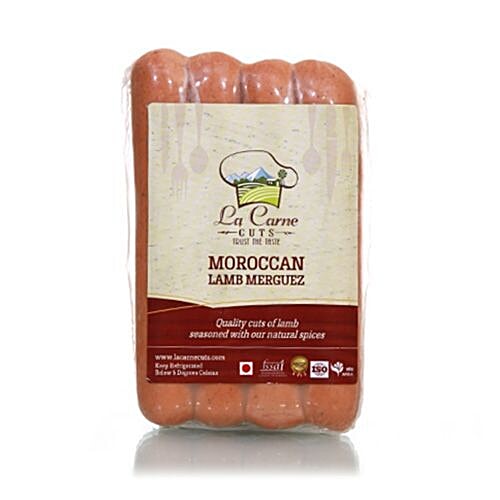 La Carne Sausage - Moroccan Lamb Merguez, 250 g Pouch Seasoned with Natural Spices