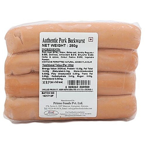 La Carne Sausage - Authentic Pork Bockwurst, 280 g Pouch 