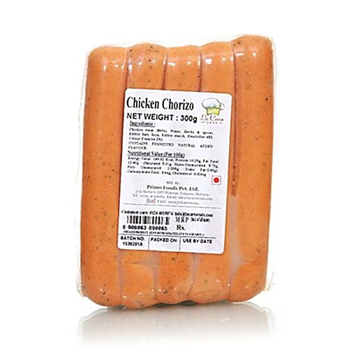La Carne Sausage - Chicken Chorizo Picante, 300 g Pouch Seasoned with Natural Spices