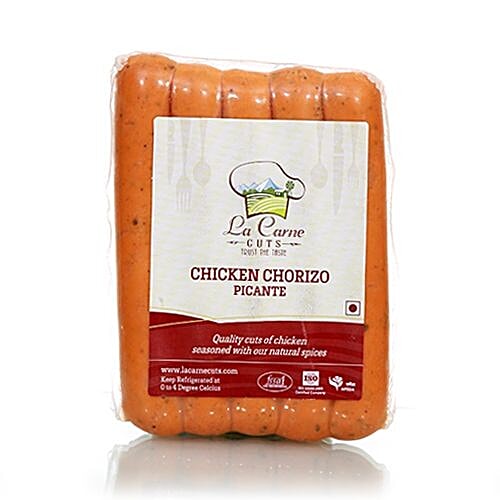 La Carne Sausage - Chicken Chorizo Picante, 300 g Pouch Seasoned with Natural Spices