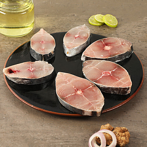 Buy Fresho Seer Fish Steak Slice Large 500 Gm Online at the Best Price