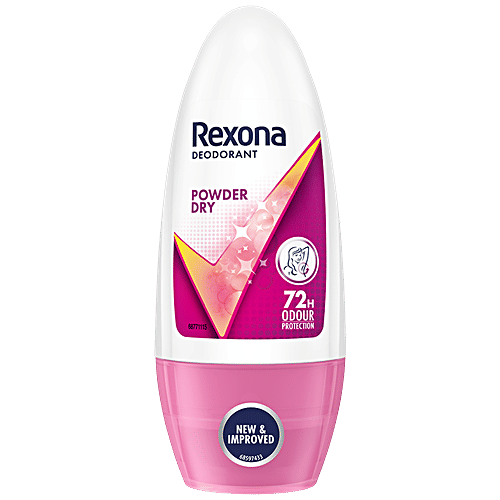 Rexona-Rollon Underarm Roll On Deodorant For Women - Powder Dry, 50 ml 48h Odour Protection, Sweat Guard , Anti- PerSpirant