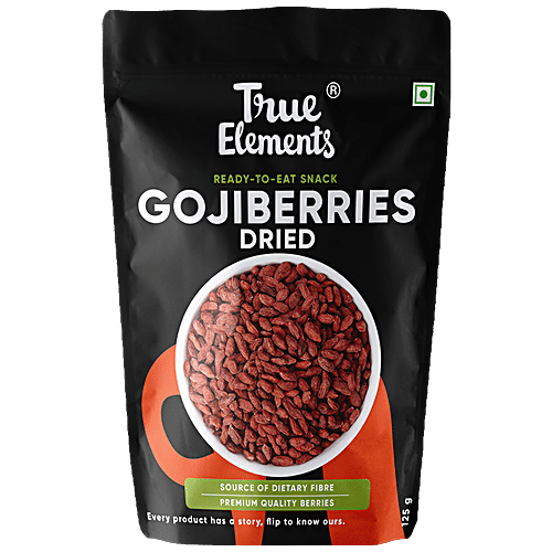 True Elements Dried Goji Berries,  Gluten Free Super Snack Dietary Fiber, 125 g  Rich in Antioxidants