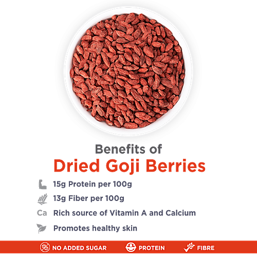 True Elements Dried Goji Berries,  Gluten Free Super Snack Dietary Fiber, 125 g  Rich in Antioxidants