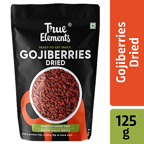 True Elements Dried Goji Berries,  Gluten Free Super Snack Dietary Fiber, 125 g  Rich in Antioxidants