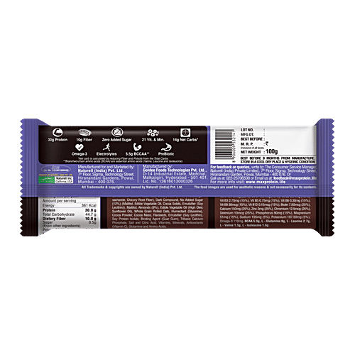 RiteBite Max Protein Choco Almond 30g Protein bar, 100 g  Zero Added Sugar