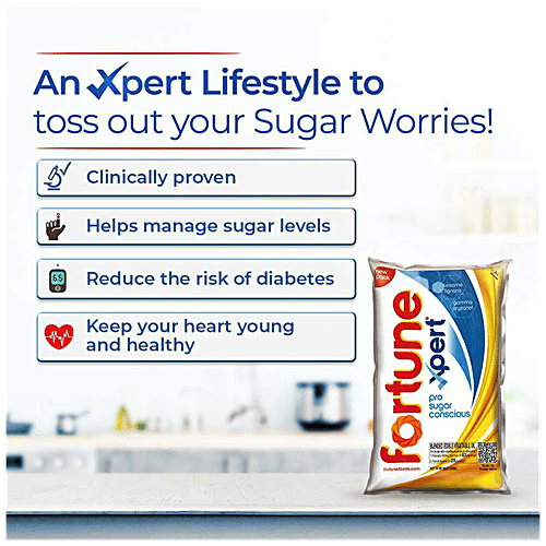 Fortune Xpert Pro Sugar Conscious Edible Oil, 1 L Pouch 