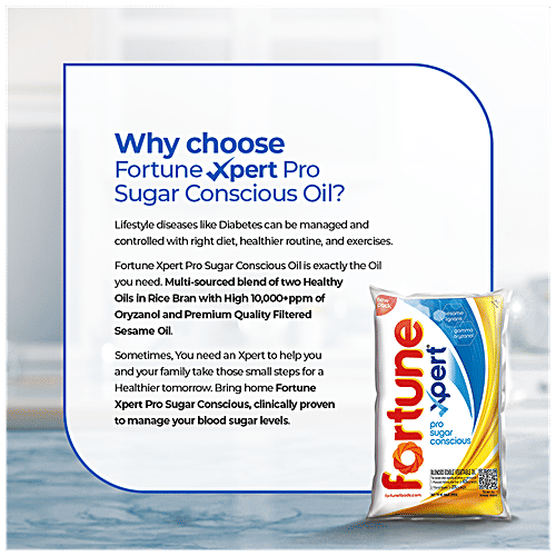 Fortune Xpert Pro Sugar Conscious Edible Oil, 1 L Pouch 