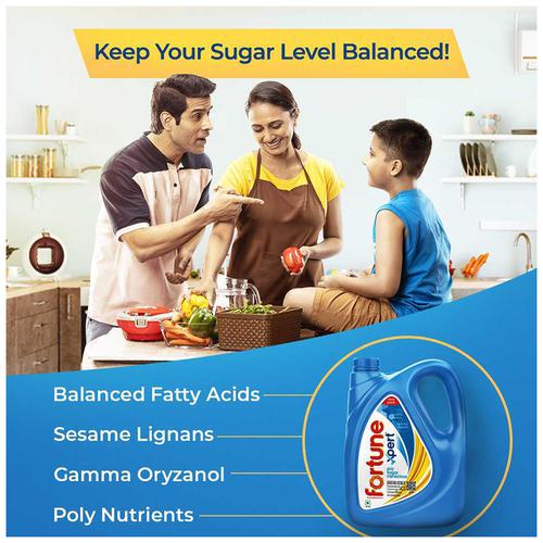 Fortune  Xpert Pro Sugar Conscious Edible Oil, 5 L Jar Zero Cholesterol