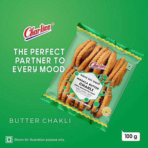 Charliee Butter Chakli - Masala, 100 g  Zero Trans Fat & Zero Cholesterol
