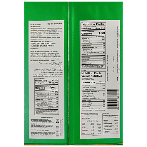 Charlie Namkeen - Lemon Bhel, 170 g  Zero Trans Fat & Zero Cholesterol