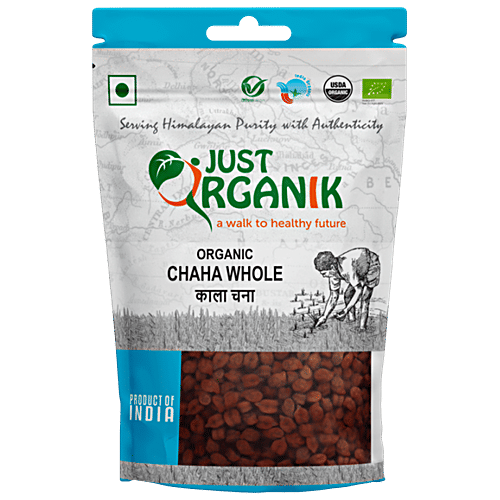 Just Organik Chana Whole (Kala Chana), 500 g  GMO Free, Chemical Free, Pesticide Free