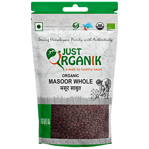 Just Organik Masoor Whole, 1 kg  