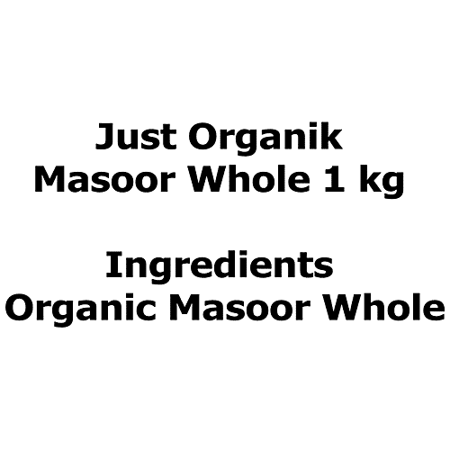 Just Organik Masoor Whole, 1 kg  