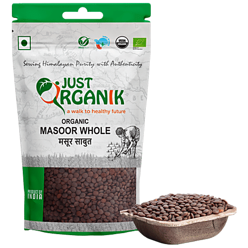 Just Organik Masoor Whole, 1 kg  