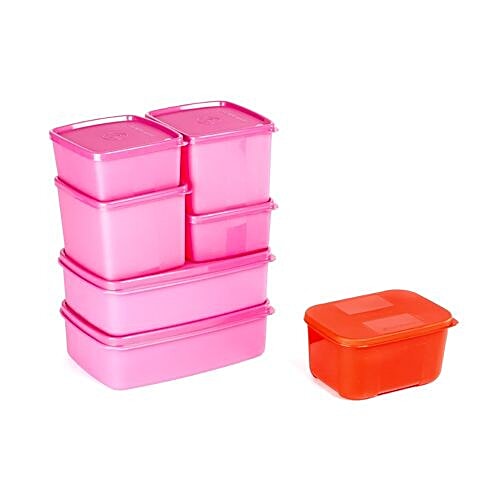 Signoraware Complete Fridge Set - Pink, 7 pcs  
