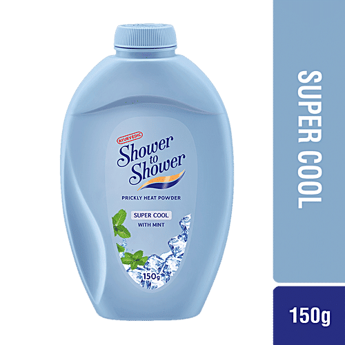 shower to shower prickly heat powder super cool with mint ayurvedic absorbs sweat 150 g