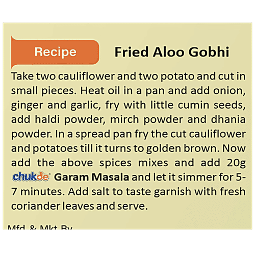 Chukde Garam Masala Powder, 100 g  