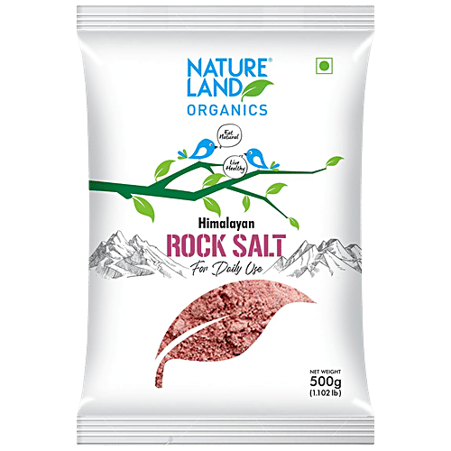 Natureland Organics Nature land Himalayan Pink Rock Salt/Meeth, 500 g, Packet, 500 g Pouch 