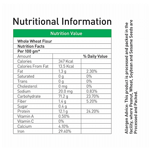 Buy Natureland Organics Whole Wheat Flour Online at Best Price of Rs