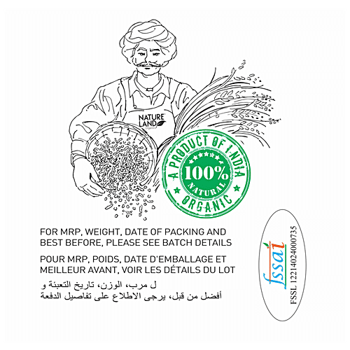 Natureland Organics Whole Wheat Flour, 5 kg Pouch Zero Cholesterol