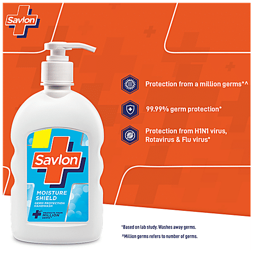 Savlon Moisture Shield Germ Protection Liquid Handwash, 200 ml  