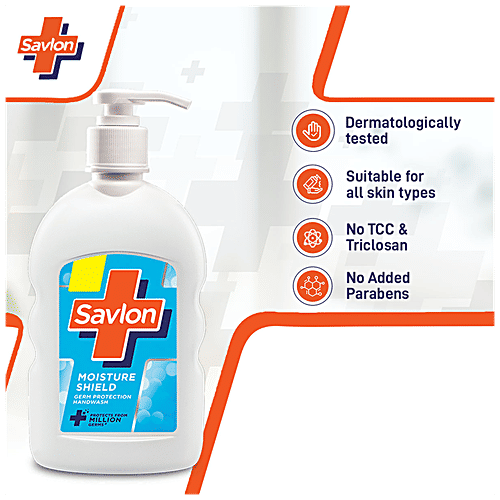 Savlon Moisture Shield Germ Protection Liquid Handwash, 200 ml  