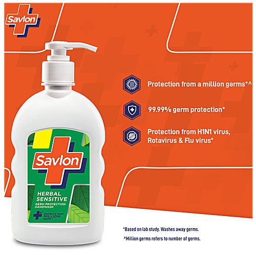 Savlon Herbal Sensitive pH Balanced Liquid Handwash, 200 ml  