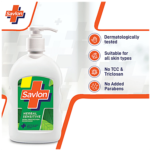 Savlon Herbal Sensitive pH Balanced Liquid Handwash, 200 ml  