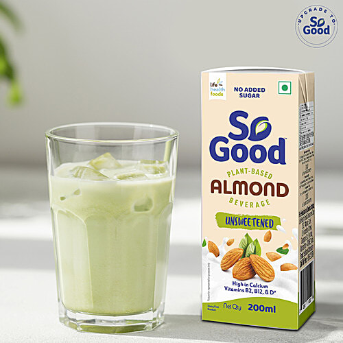 So Good Almond Milk - Natural, Unsweetened, 200 ml  