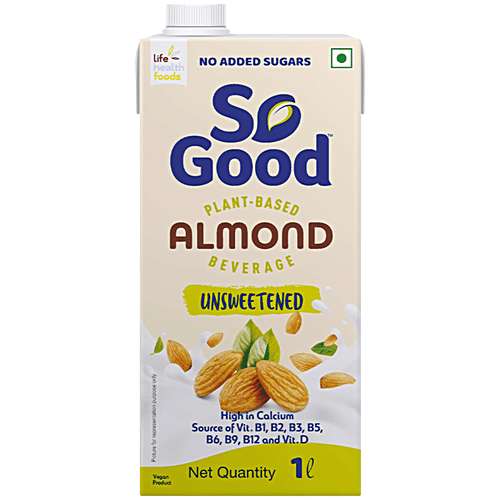 So Good Plant-Based Almond Beverage - Unsweetened, No Added Sugar, 1 L  