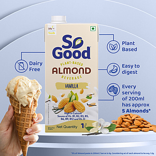So Good Plant-Based Almond Beverage - Vanilla, 1 L  