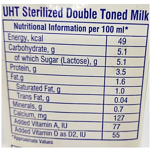 Nandini Smart Doble Toned Milk, 1 L  