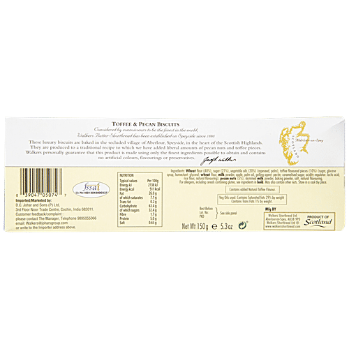 Walkers Walker Toffee N Pecan, 150 g  No Artificial Colours, Flavourings or Preservatives