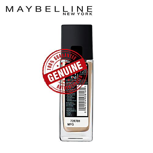 Maybelline New York Fit Me Matte+Poreless Liquid Foundation, 30 ml 128 Warm Nude Super Blendable, Natural Matte Finish