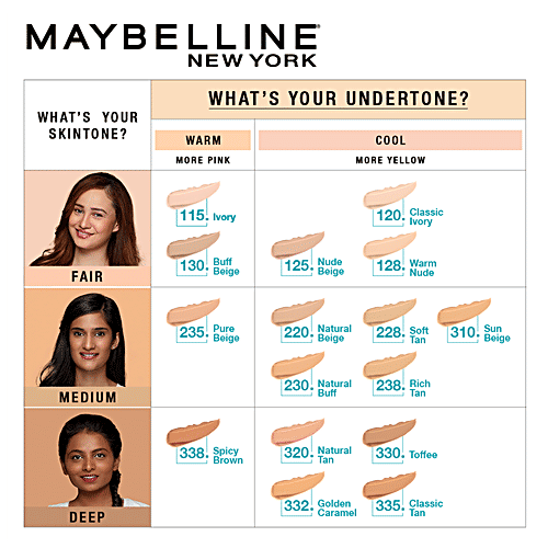 Maybelline New York Fit Me Matte+Poreless Liquid Foundation, 30 ml 128 Warm Nude Super Blendable, Natural Matte Finish