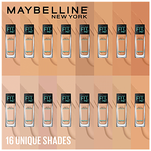 Maybelline New York Fit Me Matte+Poreless Liquid Foundation, 30 ml 128 Warm Nude Super Blendable, Natural Matte Finish