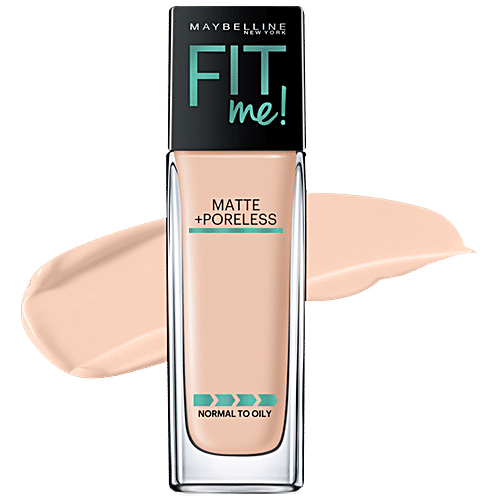 Maybelline New York Fit Me Matte+Poreless Liquid Foundation With Pump - 115 Ivory, 30 ml  Super Blendable, Natural Matte Finish