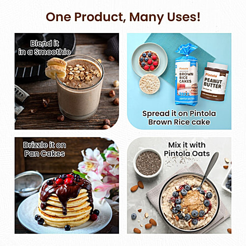 Pintola Dark Chocolate Peanut Butter - Creamy, With 18.6g Protein & 5.2g Fiber, 350 g Creamy, Rich in Protein & Fibre,