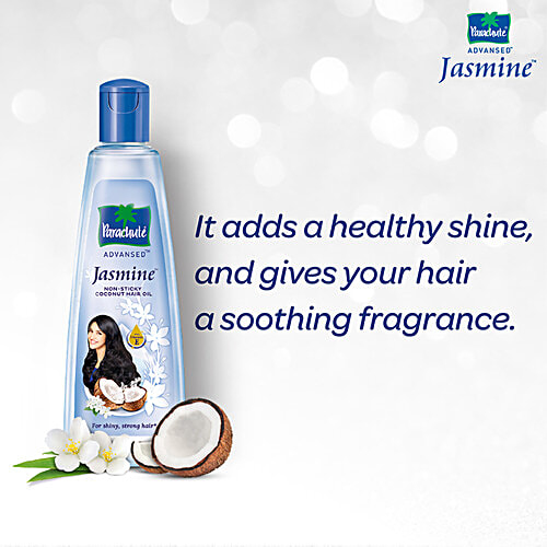 Parachute Advansed Jasmine Coconut Hair Oil With Vitamin E - Non-Sticky, For Healthy Shiny Hair, 500 ml With Vitamin E