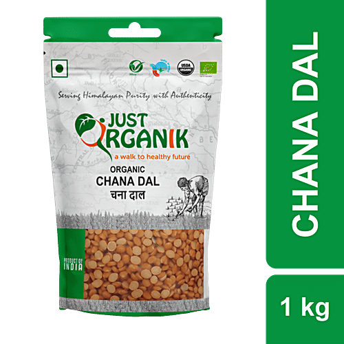 Just Organik Chana Dal, 1 kg  GMO Free, Chemical Free, Pesticide Free