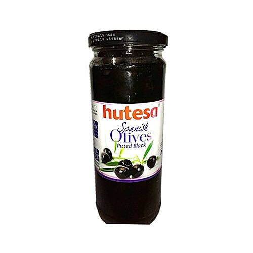 Buy Hutesa Spanish Olives Pitted Black 450 Gm Online at the Best Price
