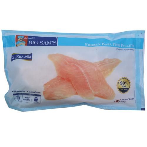 Big Sams Frozen Basa Fish - Fillets, 500 g  90% Fish & 10% Water