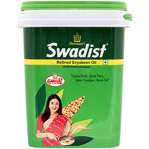 Swadist Refined Soyabean Oil, 13 kg  Fortified with Vitamins A & D
